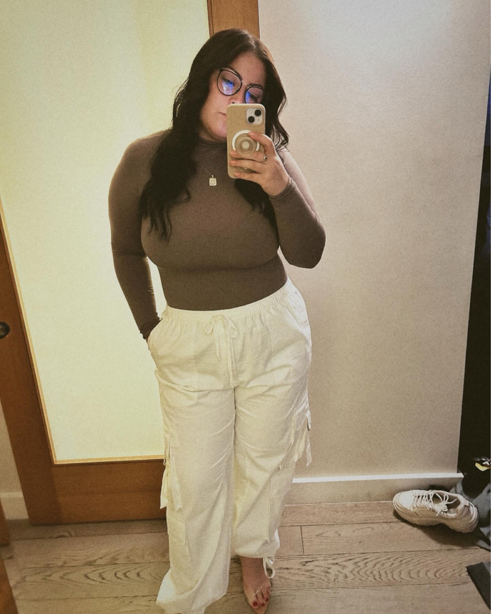 The feeling when the outfit in your head also looks good in real life >>> | Cargo pants, a body suit + kitten heels might be my whole summer mood 😍 | Abercrombie, Target, Skims, outfit, ootd, midsize, shapewear

#LTKmidsize #LTKfindsunder100 #LTKshoecrush