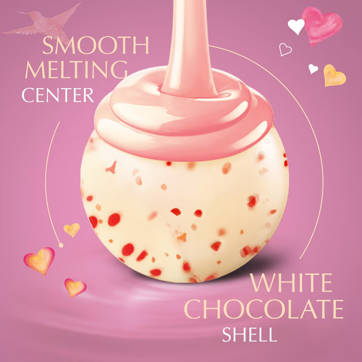 Lindt Lindor Valentine's Strawberries & Cream White Chocolate Truffles Heart - 3oz | Target