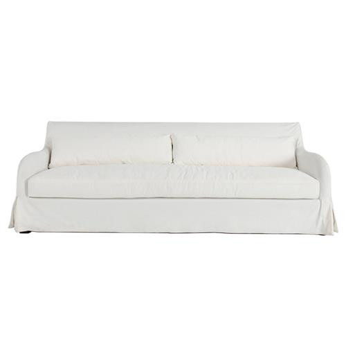 Apollo French Country White Upholstered Slipcovered Sofa - 94"W | Kathy Kuo Home