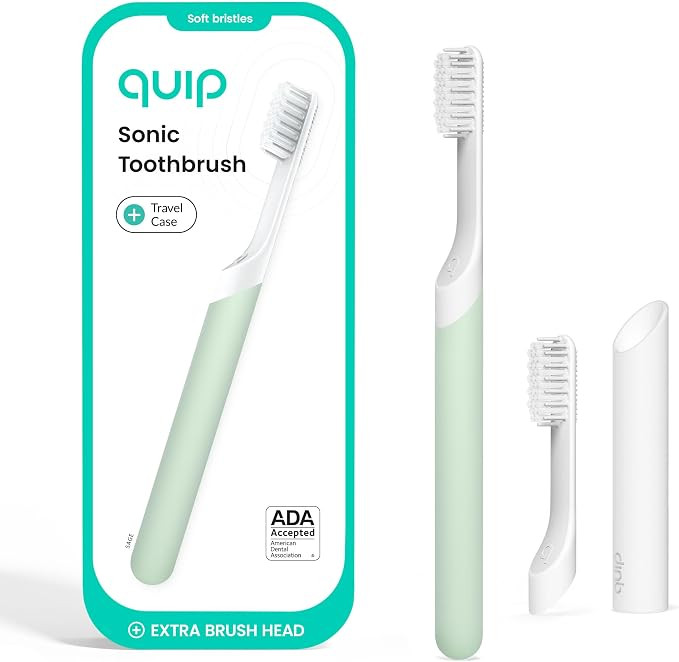 Quip Sonic Electric Toothbrush for Adults - Time Travel & Soft Bristles with Travel Case & Replac... | Amazon (US)