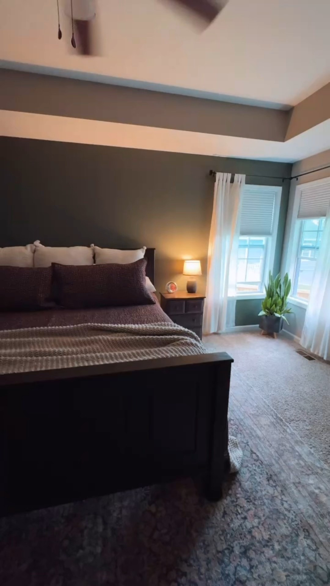 Bedroom makeover, this dreamy cozy bedroom, with dark bedding and newly painted walls 

#LTKHome #LTKSeasonal #LTKSaleAlert