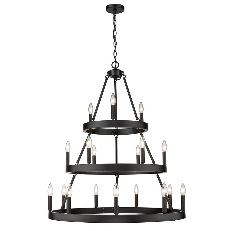 Emmalynn 18 - Light Dimmable Wagon Wheel Chandelier | Wayfair North America