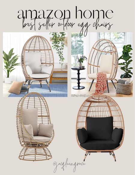 Best seller outdoor egg chairs. Budget friendly finds. Coastal California. California Casual. French Country Modern, Boho Glam, Parisian Chic, Amazon Decor, Amazon Home, Modern Home Favorites, Anthropologie Glam Chic. 

#LTKhome #LTKFind #LTKSeasonal