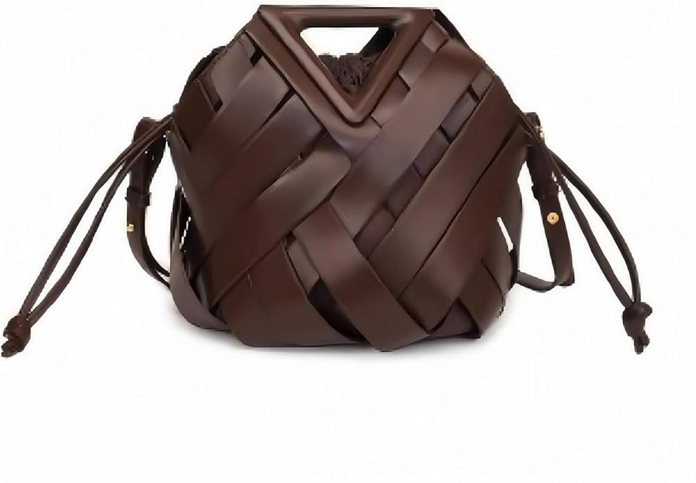 Woven Bucket Crossbody Bags for Women, Top-handle Retro Leather Adjustable Hobo Purse with Zipper... | Amazon (US)