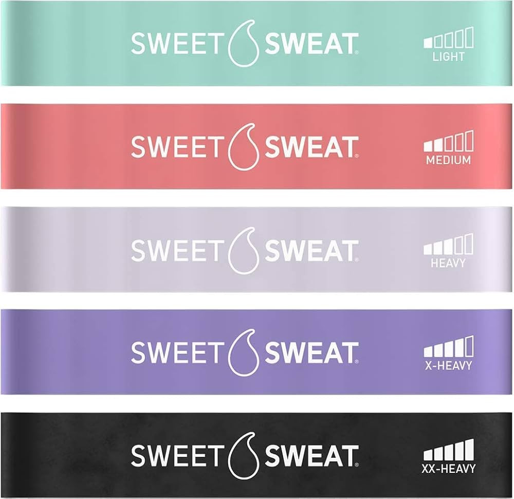 Sweet Sweat Mini Loop Resistance Bands - Set of 5 | Exercise Hip Booty Bands for Squats, Lunges, ... | Amazon (US)