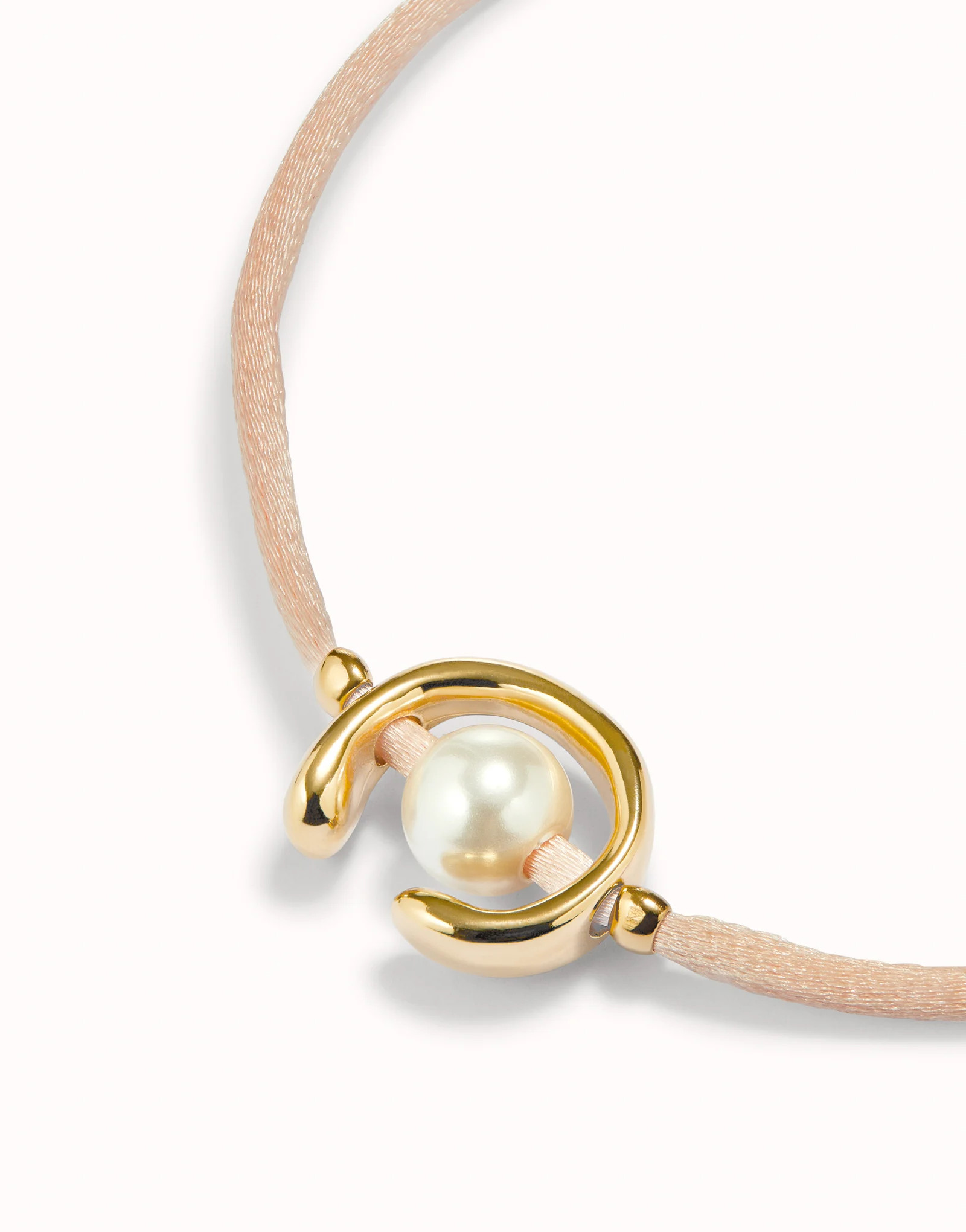 Salmon cord bracelet with a pearl | UNOde50