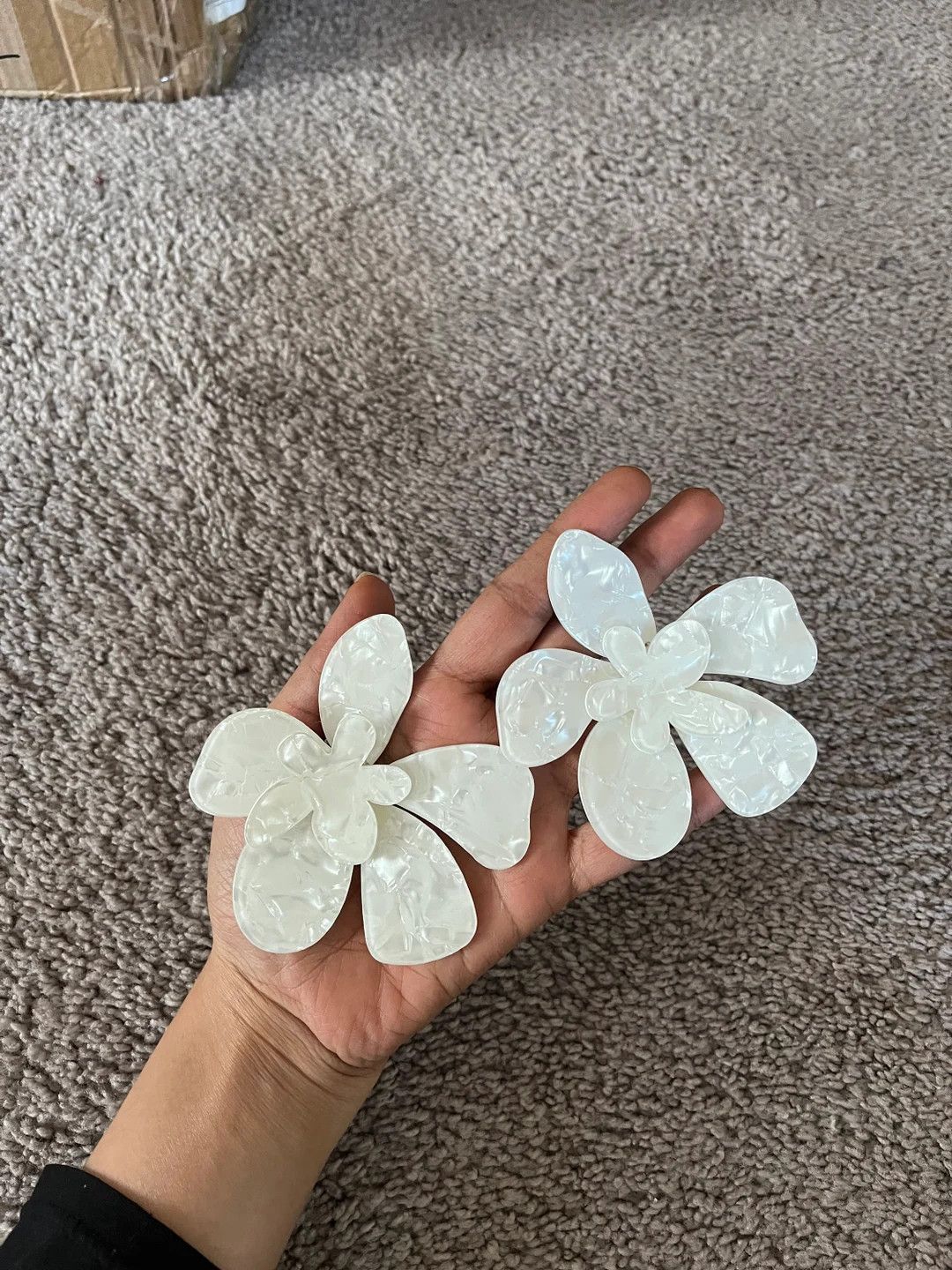 White Flower Earrings  Huge White Feathered Earrings  Large - Etsy | Etsy (US)