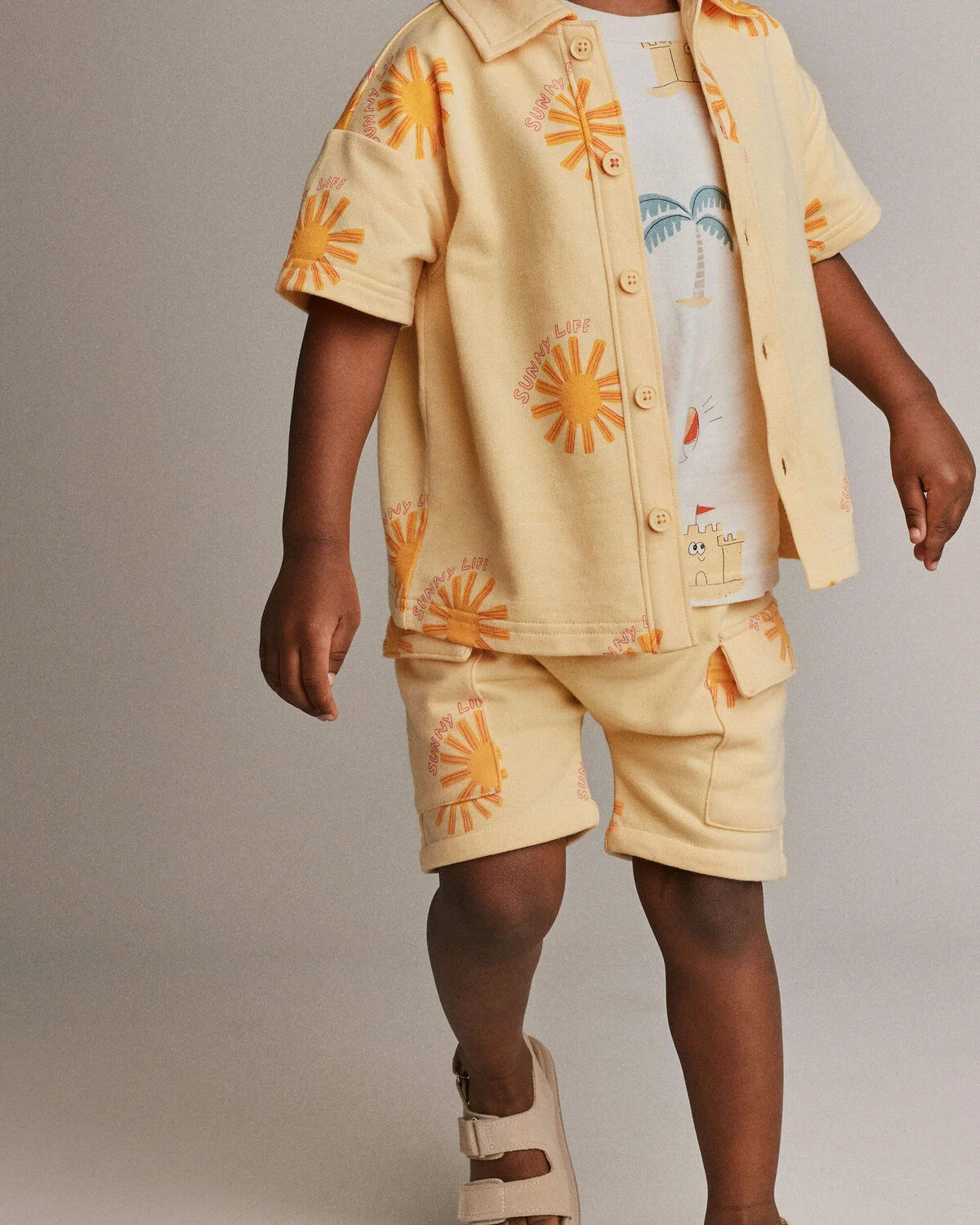 Toddler Boy French Terry Cargo Shorts in Sunny Life Print - Yellow - Otter Avenue | Carter's | Carter's Inc
