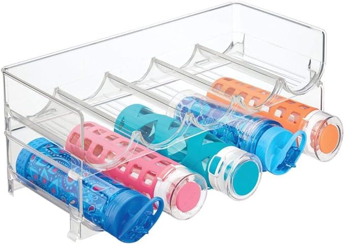 mDesign Plastic Free-Standing Water Bottle and Wine Rack Storage Organizer for Kitchen Countertop... | Amazon (US)