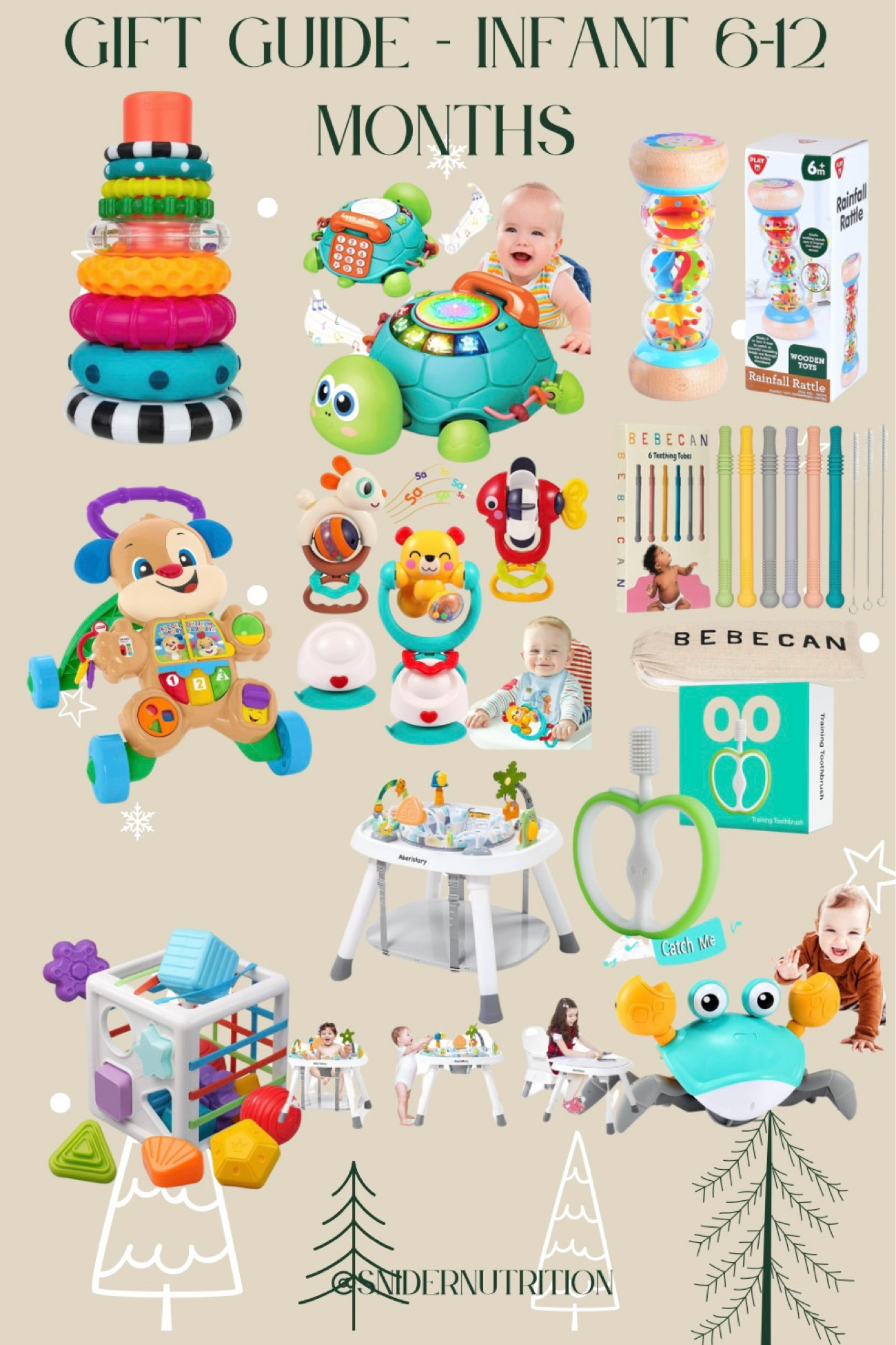 Gift guide for infants 6-12 months! So many goodies on sale and a variety of toys and activities for your little ones without all the clutter!


Infant toys, Christmas gifts for infants, Christmas gifts for babies, 6-12 months Christmas gifts, gift guide for babies, baby toys, baby activities, 6-12 month toys, baby walker, baby stacking toy, teethers, baby rattle, baby toothbrush, baby activity center

#LTKGiftGuide #LTKHoliday #LTKBaby