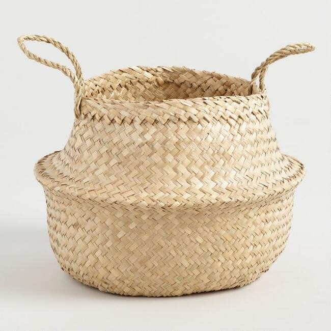 Natural Seagrass Floppy Tote Basket | World Market