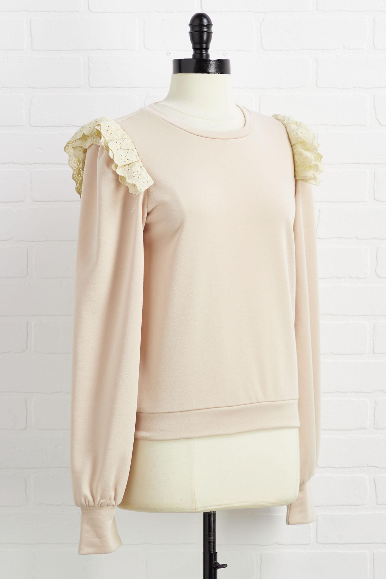 seeing eye to eyelet sweatshirt | Versona