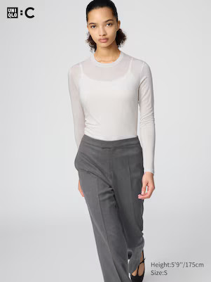 WOMEN'S UNIQLO : C HEATTECH EXTRA WARM CASHMERE BLEND CREW NECK LONG SLEEVE T-SHIRT | UNIQLO AU | Uniqlo Australia