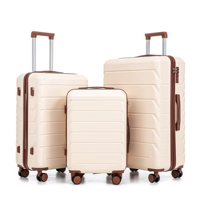 Cesicia 3 Pcs/Set Beige Luggage With Combination Lock, 20"/24"/28" | Target