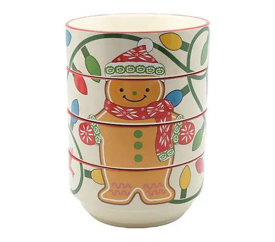 Temp-tations Seasonal Set of 4 16-oz Stacking Bowls - QVC.com | QVC