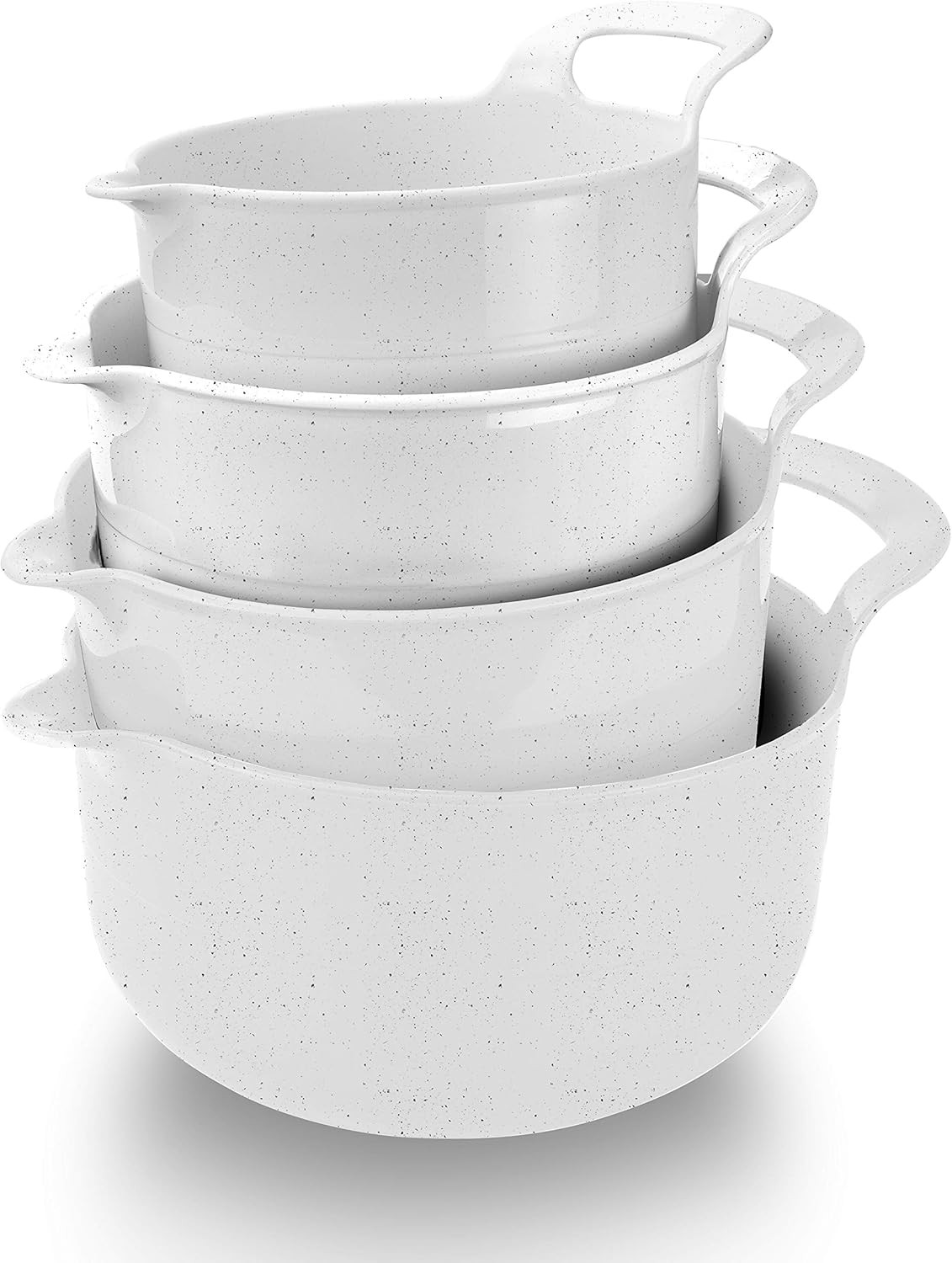 COOK WITH COLOR Mixing Bowls - 4 Piece Nesting Plastic Mixing Bowl Set with Pour Spouts and Handles  | Amazon (US)