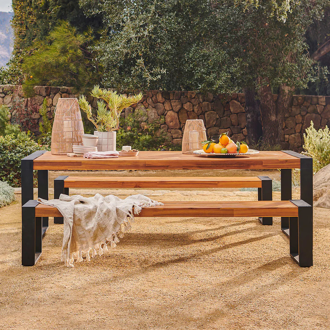 Lubek 94.5" Outdoor Dining Set - Tuscan Brown | Article