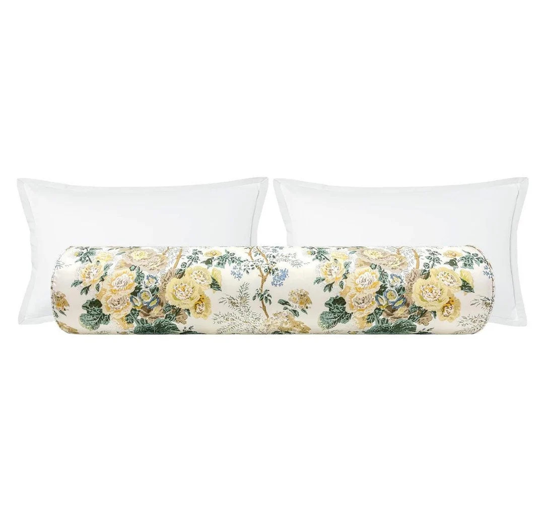 Lee Jofa Althea // Citron Bolster | Chinoiserie | Designer Fabric | Chinois Print | Grand Millenn... | Etsy (US)