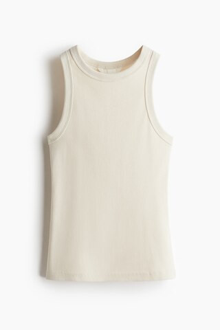 H & M - Ribbed vest top - Beige | H&M (UK, MY, IN, SG, PH, TW, HK)