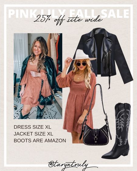 Pink Lily fall outfit try on haul -midsize 14 *CODE: 20TARYN saves you $ Faux leather moto jacket xxl (sized up for my thick arms Stretchy faux shade fall dress (xl) tts

#LTKstyletip #LTKcurves #LTKSeasonal