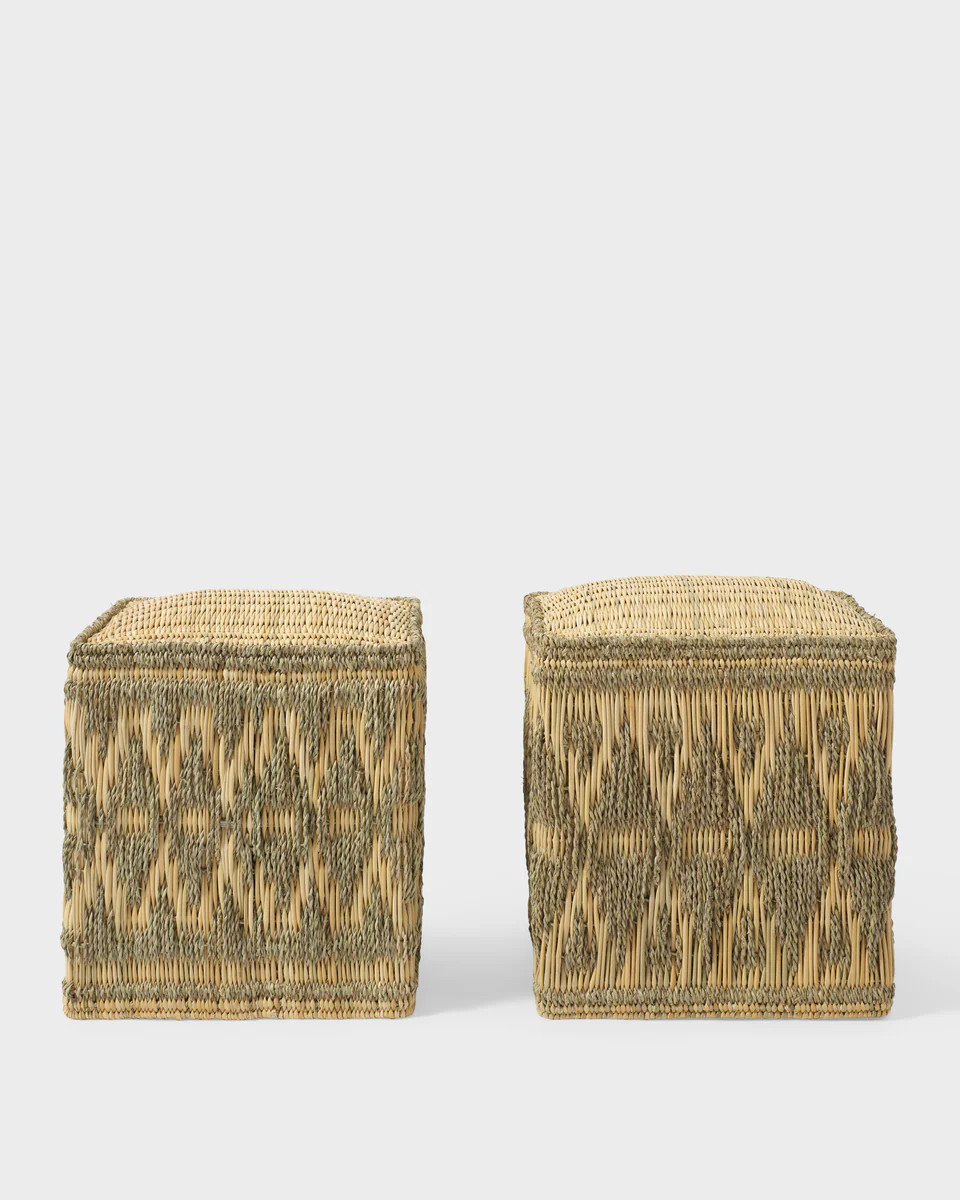 Wicker Stools, Sage (Set of 2) | Cabana Magazine