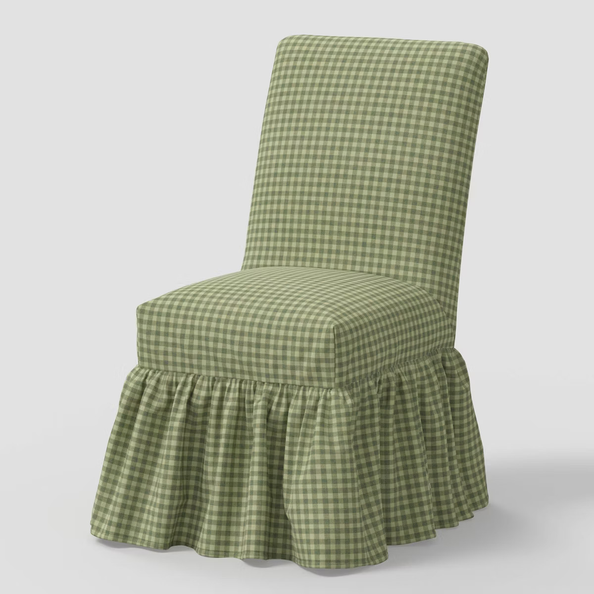 Ruffled Slipcover Dining Chair in Whitaker Gingham Sage - Threshold™ designed with Studio McGee | Target