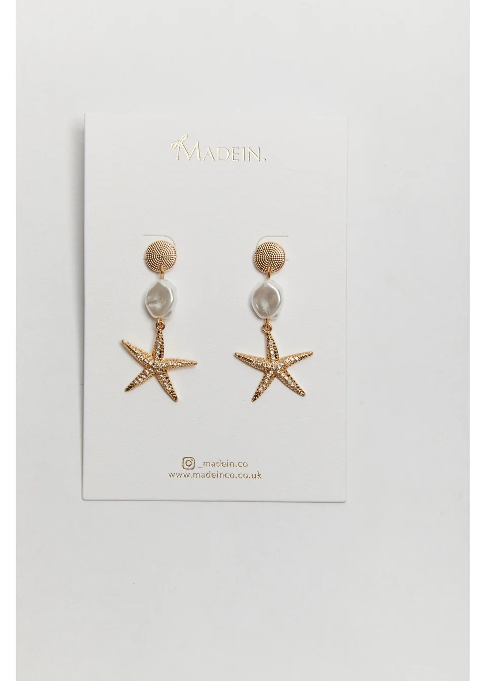 Madein Pink Pearl Starfish Earrings | Matalan (UK)