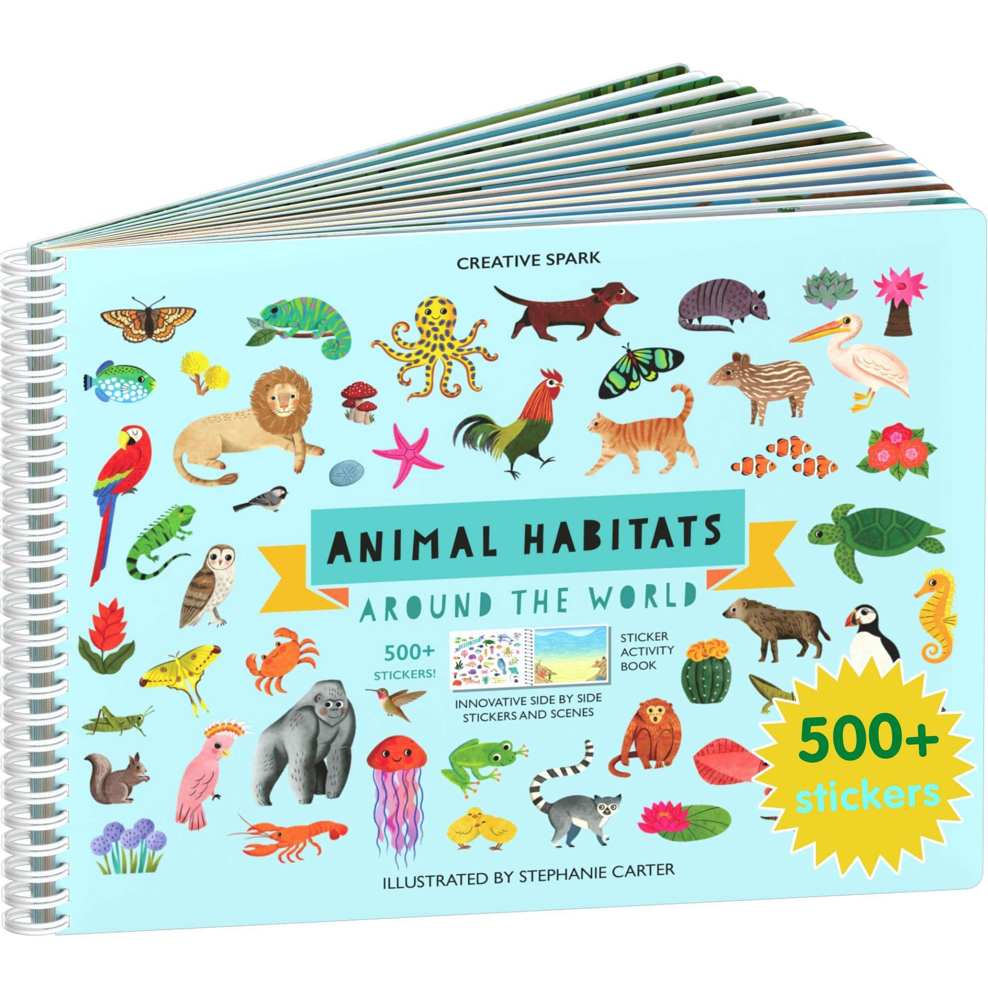 Cupkin Animal Sticker Book Activity for Kids, Toddler Airplane Travel Essentials, 500+ Habitat St... | Amazon (US)