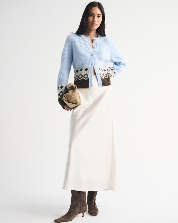 Women's Fairisle Crew Cardigan | Women's New Arrivals | Abercrombie.com | Abercrombie & Fitch (UK)