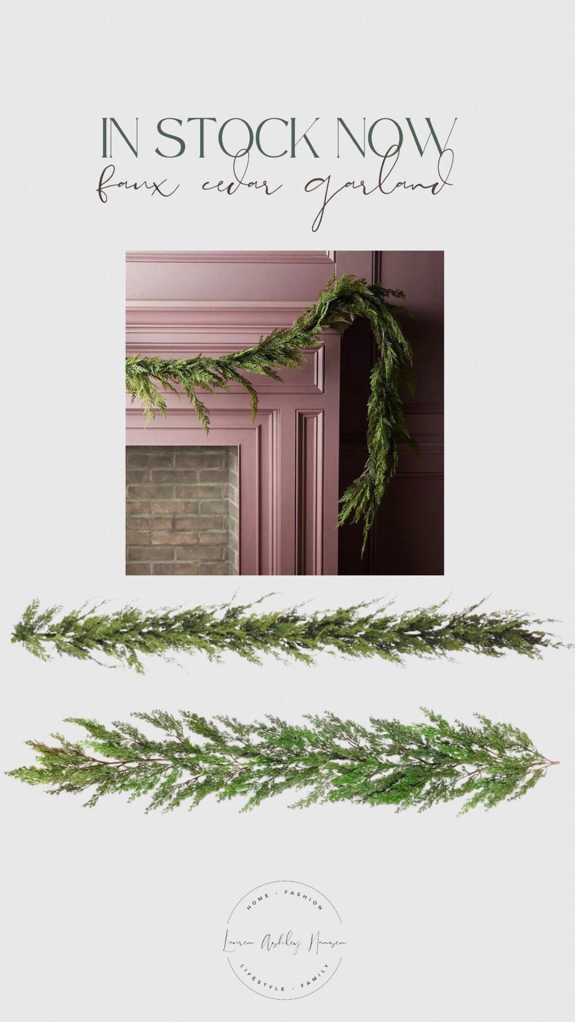 In stock garland - faux cedar garland, faux cypress garland 

#LTKhome #LTKSeasonal #LTKHoliday