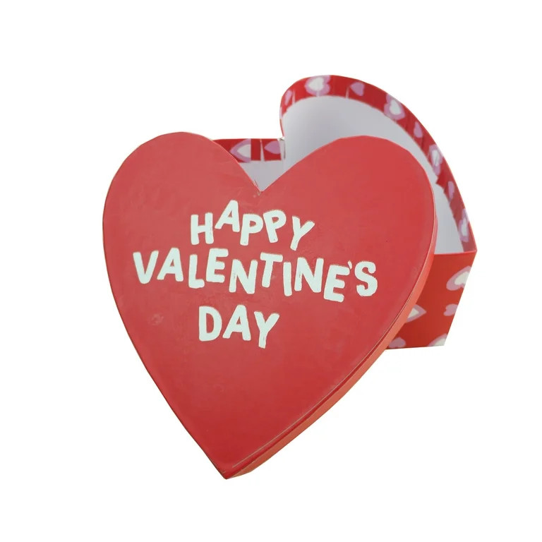 Large Heart-Shaped Gift Box, Red, 8" x 8" x 4", Valentine's Day by Way To Celebrate | Walmart (US)