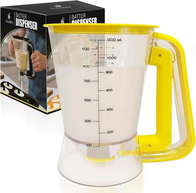 Pancake Batter Dispenser | 5-Cup Mix Pourer for Pancakes, Waffles, Crepes, Muffins, Cupcakes | Sq... | Amazon (US)