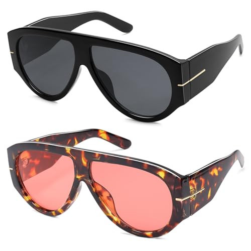 HERJOUR Oversized Retro Aviator Sunglasses Womens Mens 70s Classic Vintage Sun Glasses AR82227 | Amazon (US)