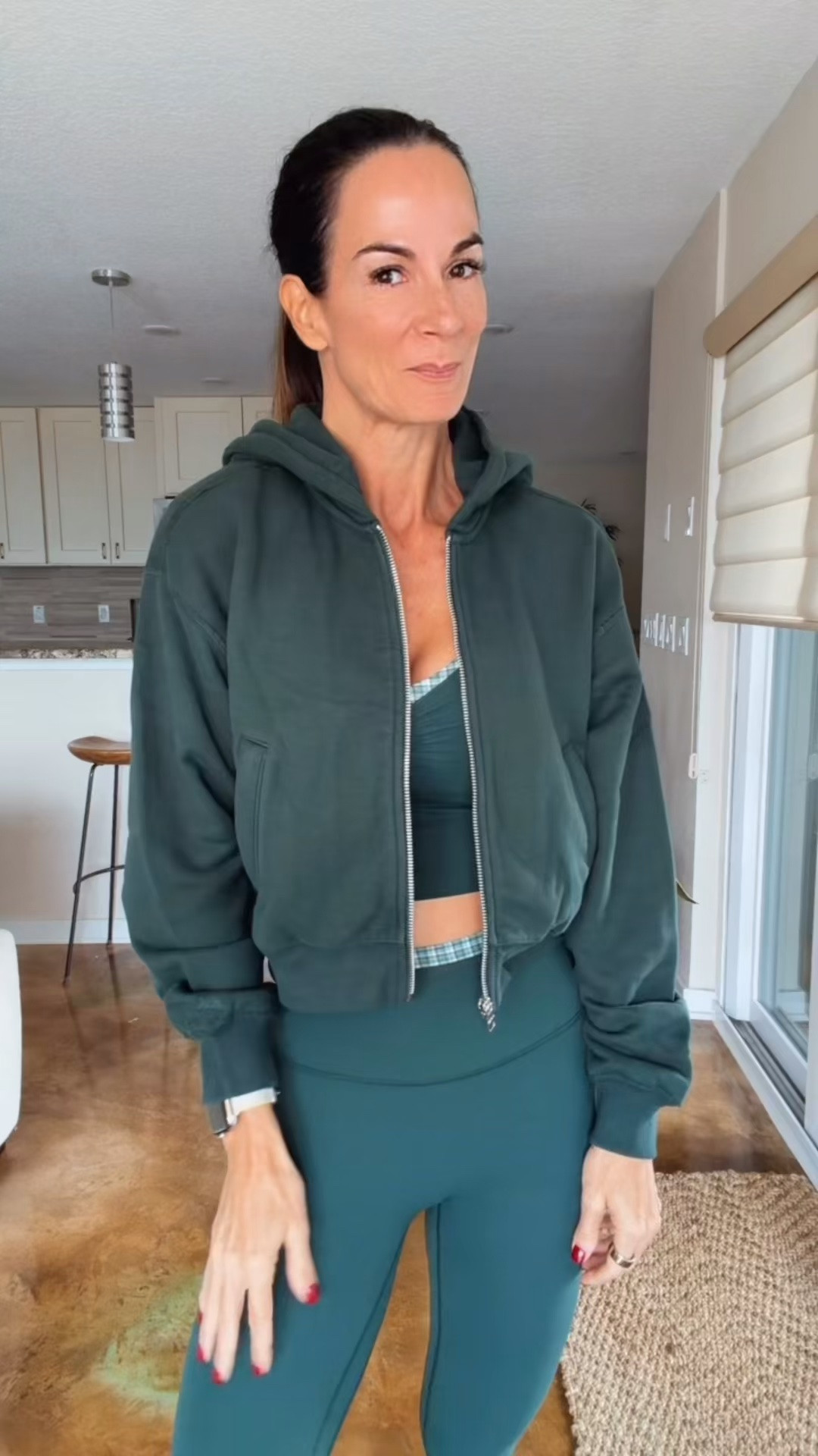 #AbercrombiePartner Fall wardrobe, Florida edition. 💚 This green Abercrombie set with plaid trim is such a cute way to bring in fall without committing to sweater weather. Add the coordinating zip hoodie and the whole look comes together. Linking the pieces here so you can recreate it!

@abercrombie

#LTKdayinmylife #LTKfitnessgoals #LTKActive