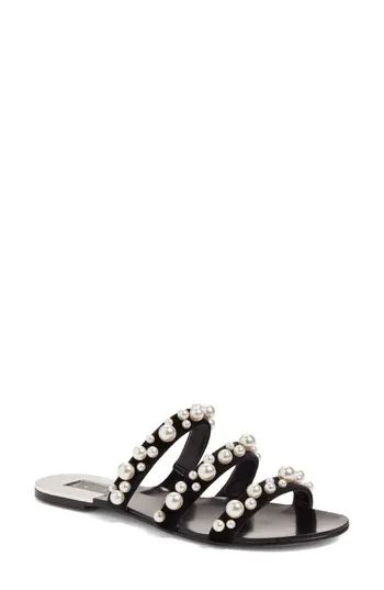 Women's Leith Stunner Embellished Strappy Slide Sandal, Size 9 M - Black | Nordstrom