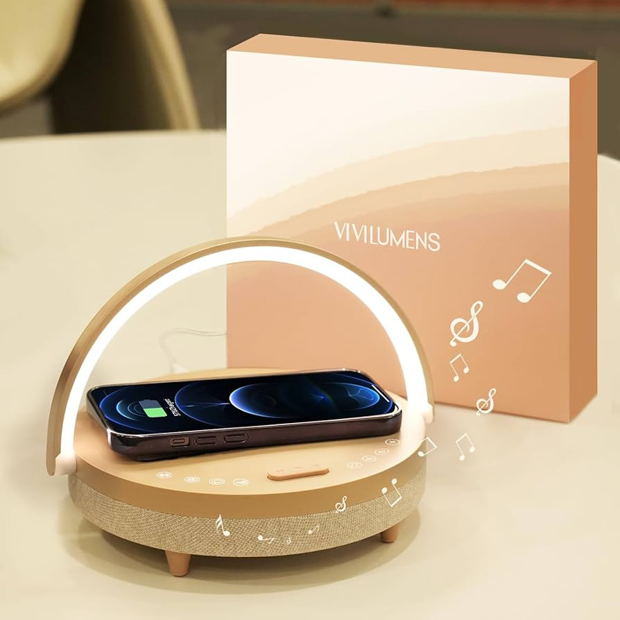 Vivilumens Birthday Gifts for Women, 5 in 1 Bedside Lamps with Wireless Charger Bluetooth Speaker... | Amazon (US)