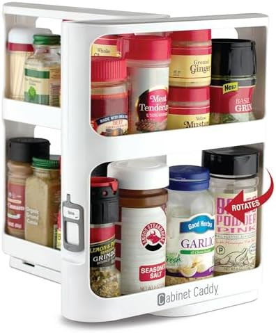 Cabinet Caddy Spice Rack Organizer for Cabinet - Slide & Rotate Kitchen Organizers and Storage - ... | Amazon (US)