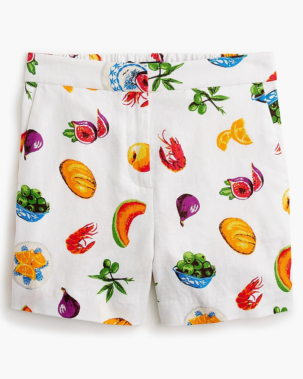 Linen-blend elastic-back short | J.Crew Factory