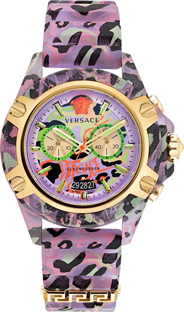 Versace Icon Active Chronograph Silicone Strap Watch, 44mm | Nordstrom | Nordstrom