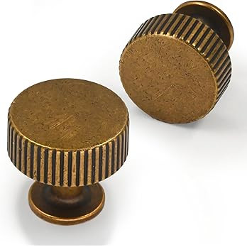 10 Pack Antique Brass Round Cabinet Knobs and Drawer Pulls | Amazon (US)
