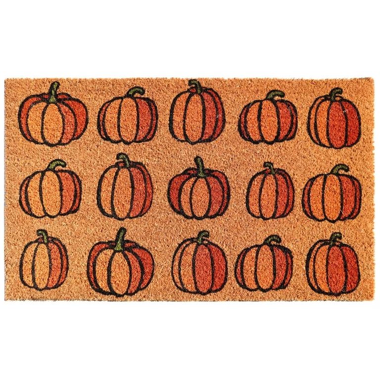 Halloween Outdoor Entryway Coir Mat, Pumpkin Pattern, 18 in x 30 in, by Way To Celebrate - Walmar... | Walmart (US)