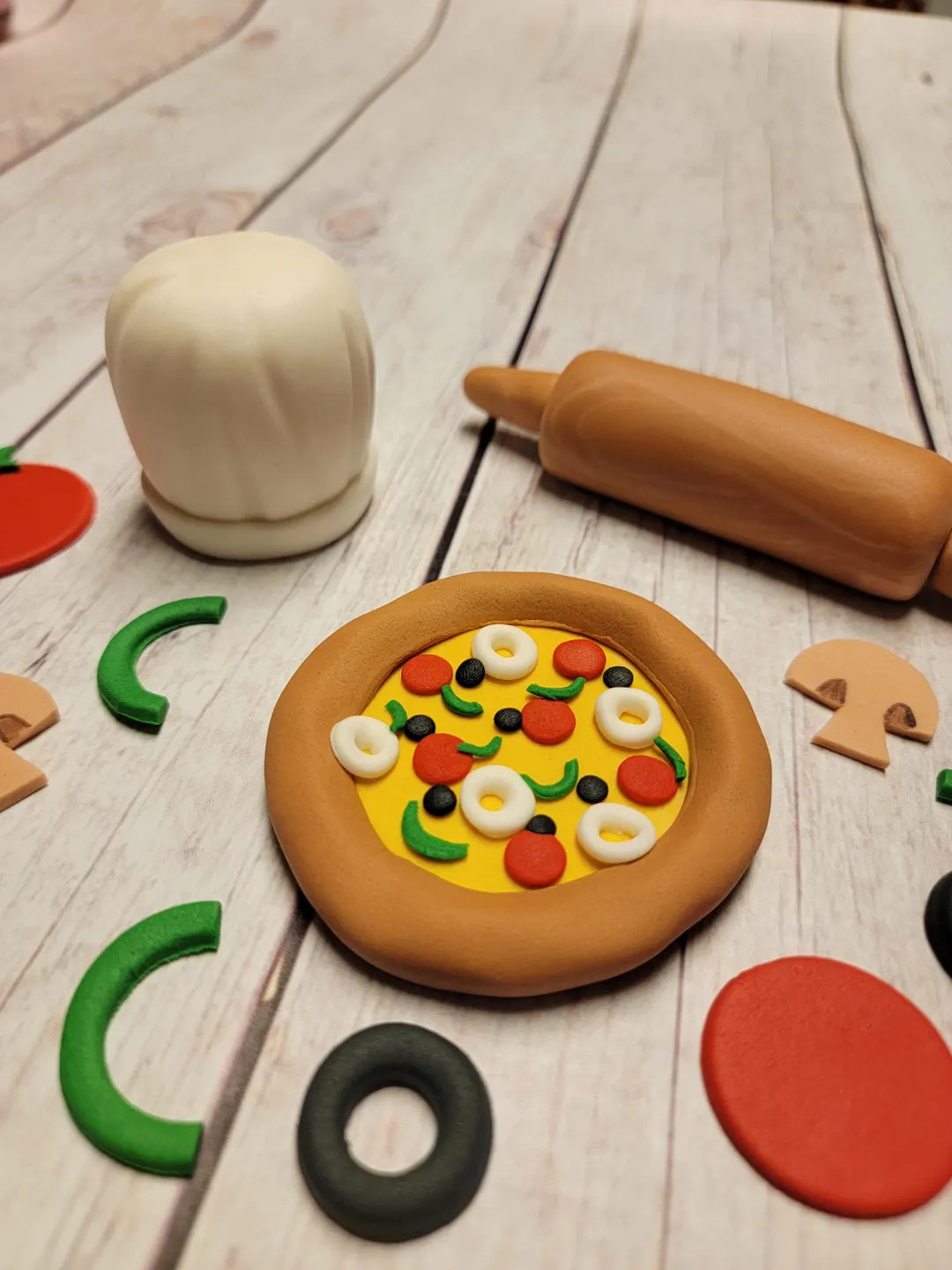 Fondant Chef Pizza Cake Toppers - Fondant Rolling Pin - Fondant Pizza Toppings - Pizza Cake Fonda... | Etsy (US)