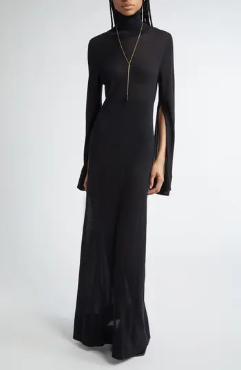 Slit Long Sleeve Jersey Dress | Nordstrom