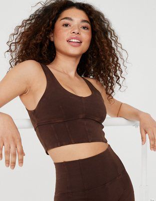 OFFLINE By Aerie OG Corset Longline Sports Bra | American Eagle Outfitters (US & CA)