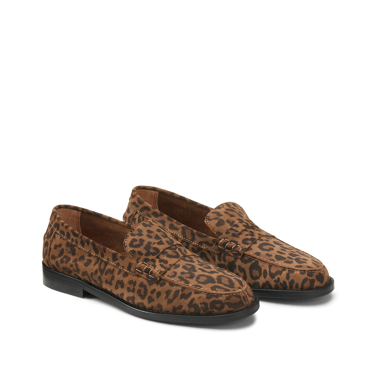 Les Signatures - Loafers in Leopard Print Suede | La Redoute (UK)