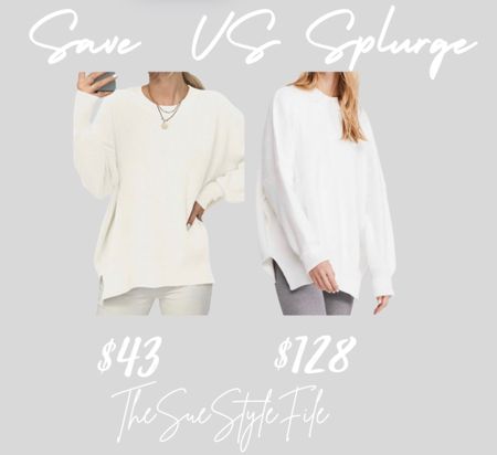 Free people sweater save vs splurge. Looks for less 

#LTKFind