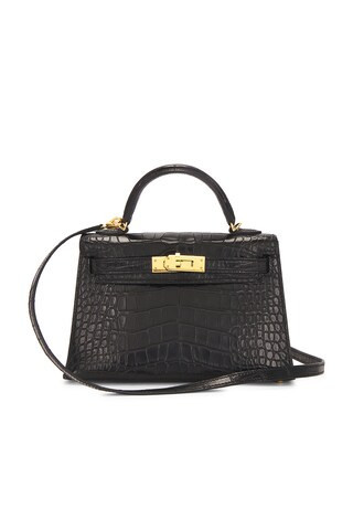 hermes Hermes Alligator Kelly 20 Handbag in Noir - Black. Size all. | FWRD 