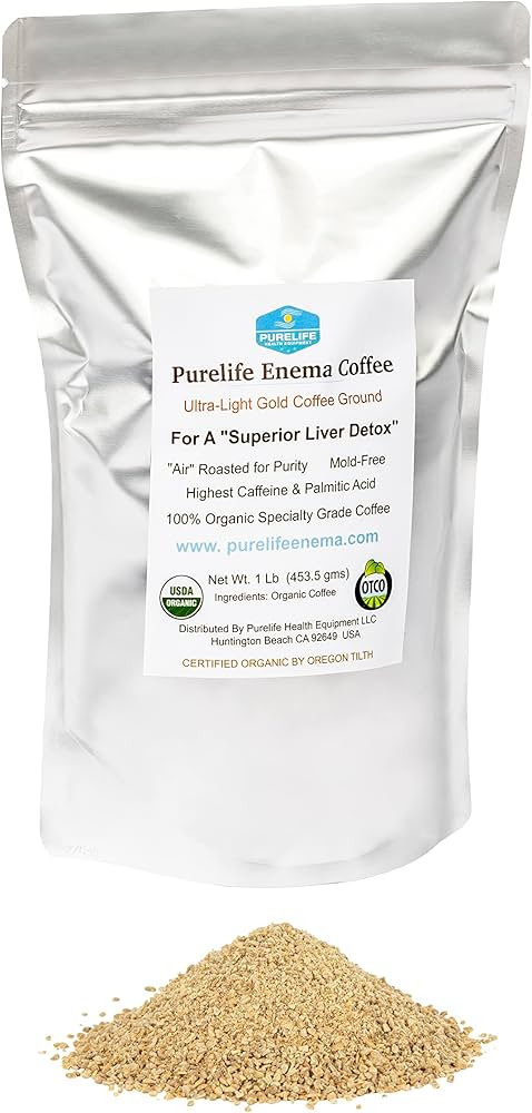 Purelife Enema Coffee - 1 Lb Organic Ultra LIght "Gold" Air Roast - Third Party Lab Tested -Conta... | Amazon (US)
