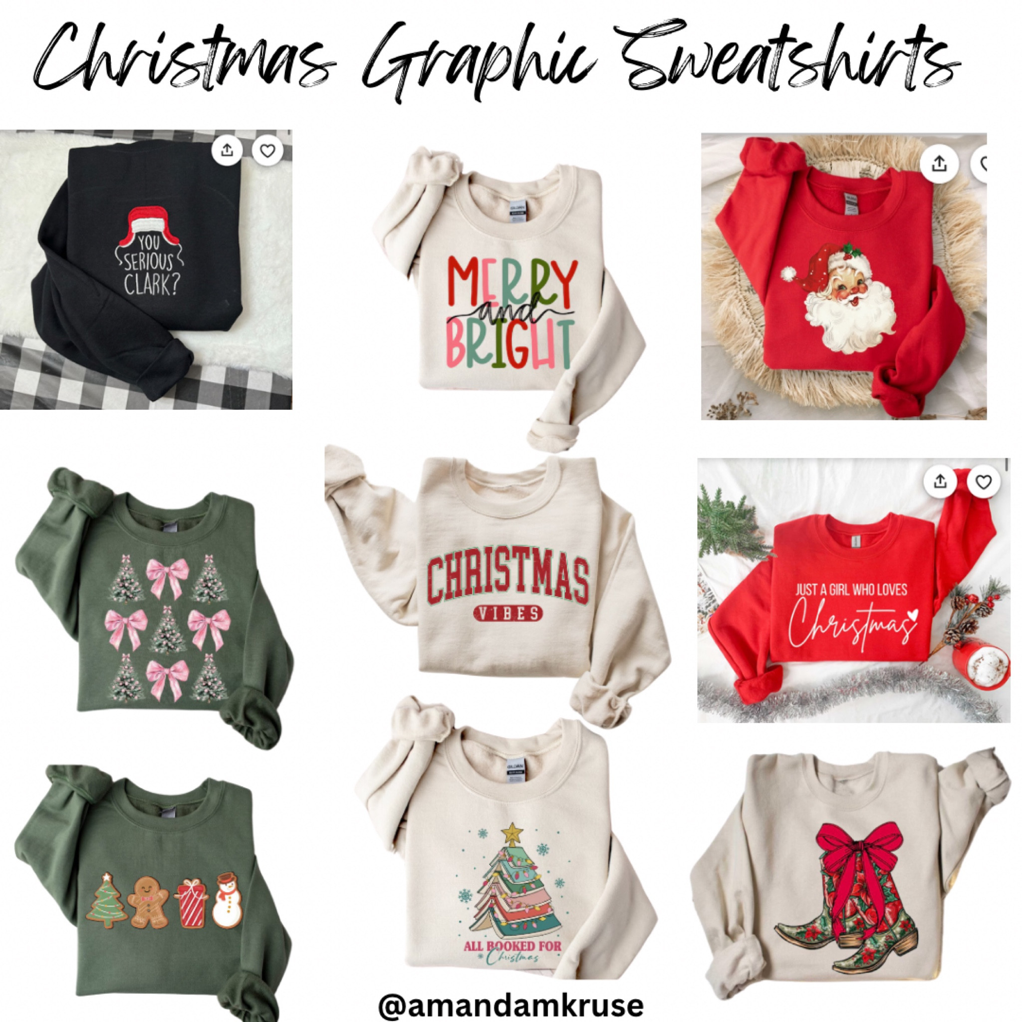 Christmas graphic sweatshirts 

#LTKGiftGuide #LTKHoliday #LTKSeasonal