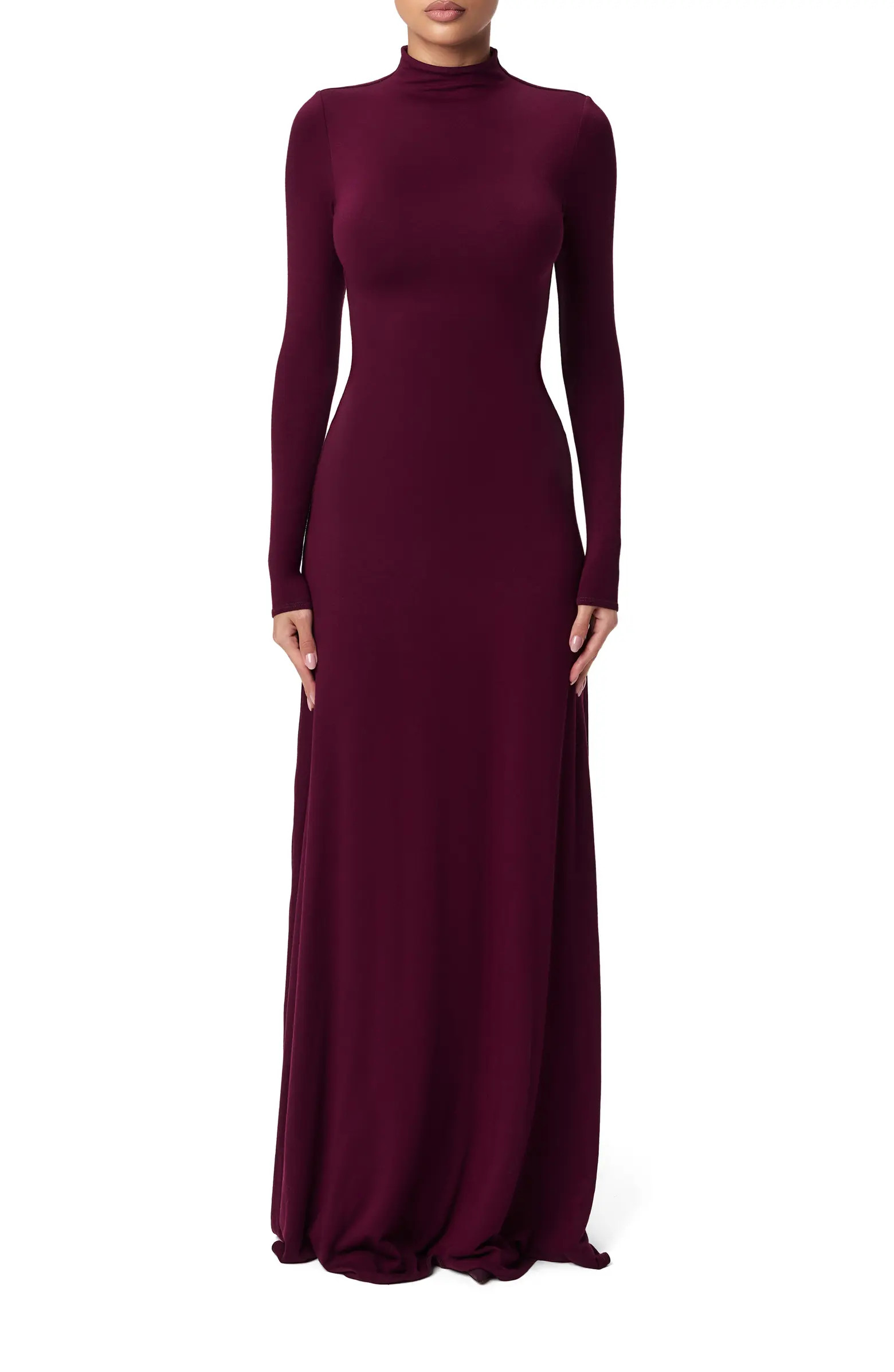 Naked Wardrobe Funnel Neck Long Sleeve Dress | Nordstrom | Nordstrom